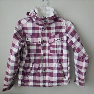 BURTON | Henna Snowboard Ski Jacket Plaid Purple White Womens Sz M